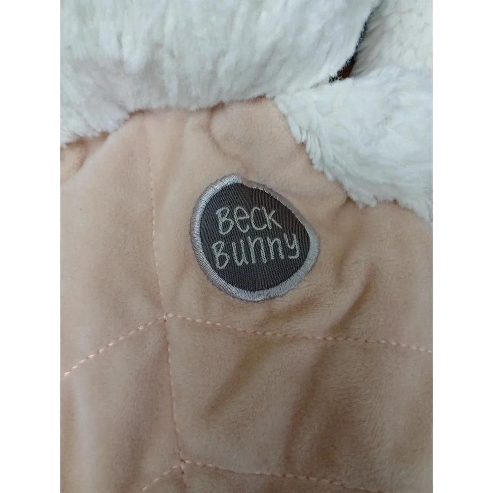 OB Designs Beck Bunny‎ Lovey Plush Security Blanket Tan White Baby Toy Lovie